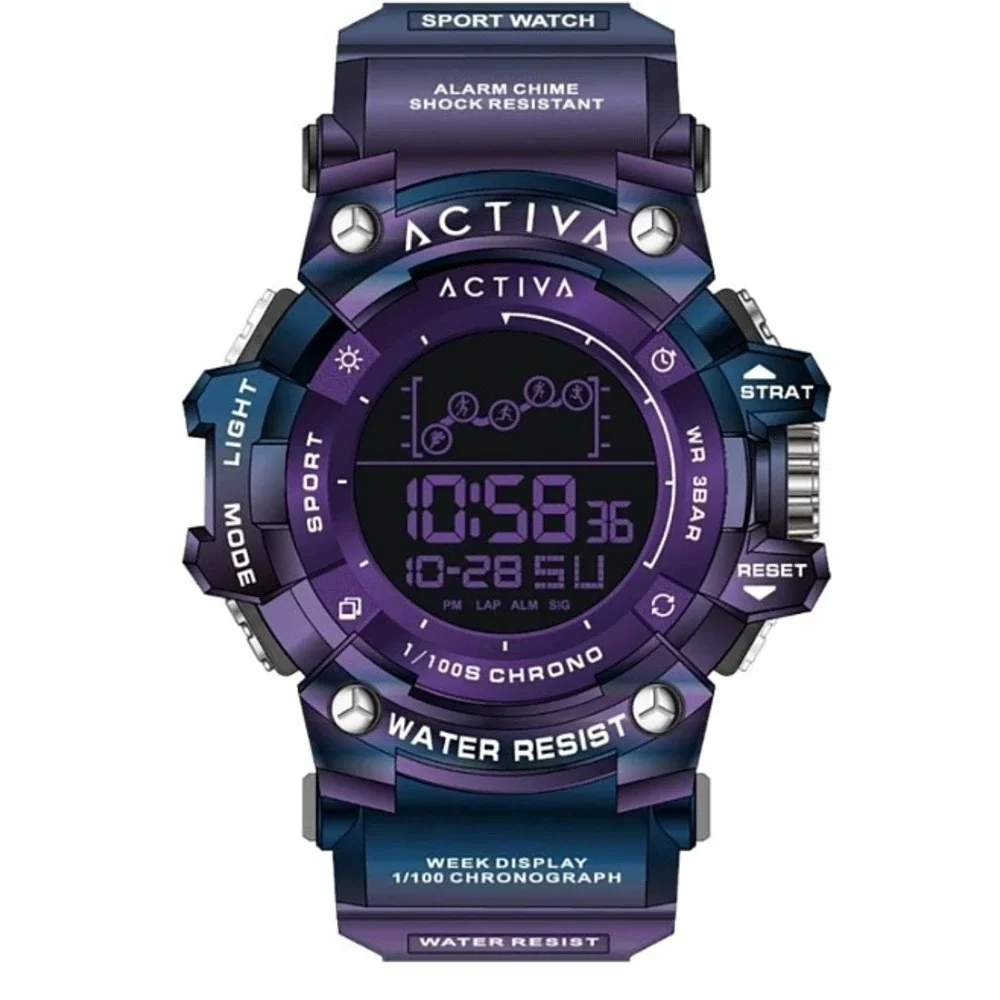 Activa X Invicta Summit Digital Watch 50mm Iridescent Purple Watch